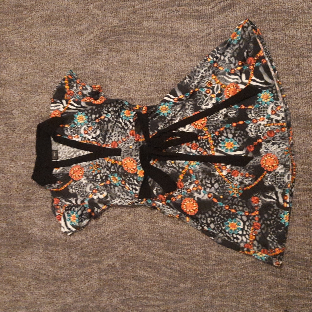 Vamp Collared Floral Waist Tie Dress Size Small